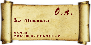 Ősz Alexandra névjegykártya